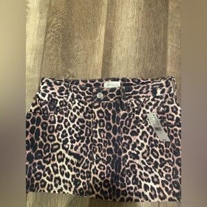 NWT PacSun Leopard Print Denim Skirt
